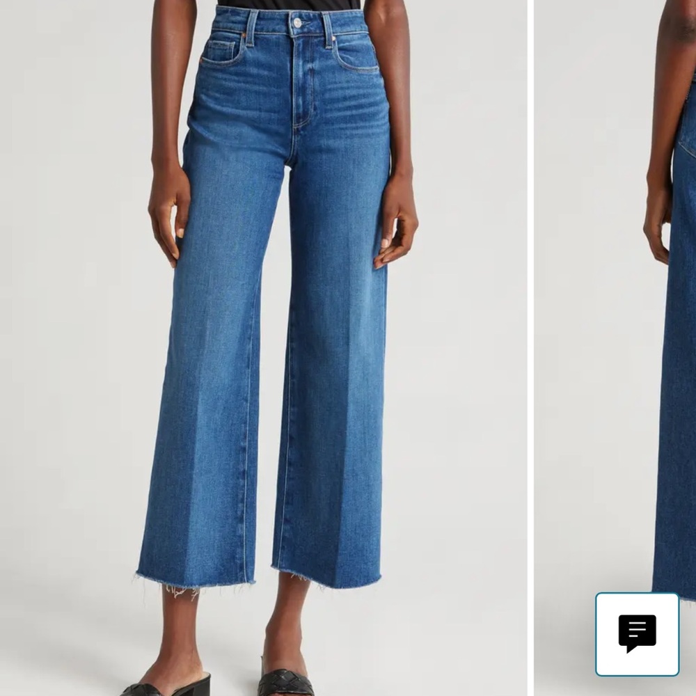 PAIGE Anessa Raw Hem Wide Leg Crop